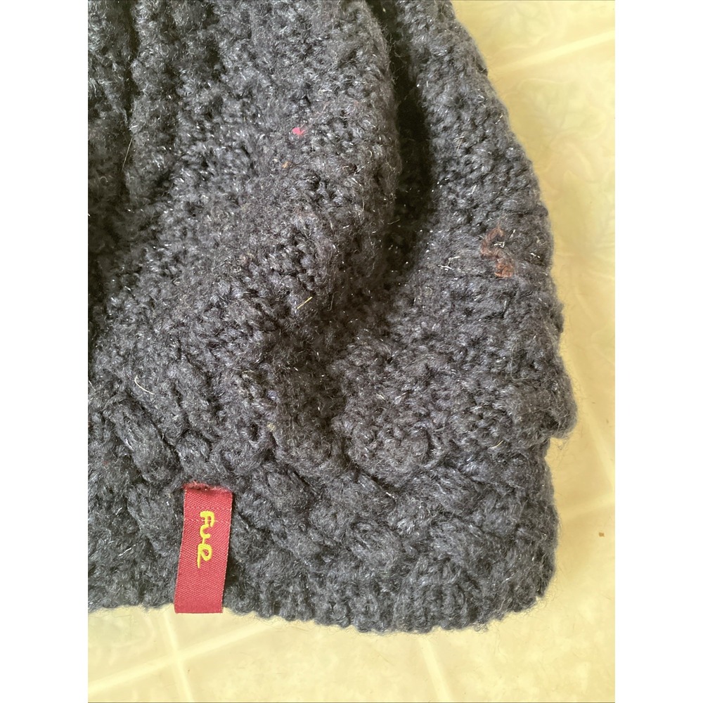 Turtle Fur Black Metallic Winter Hat Ski Cap Tassel Adult - Picture 2 of 4